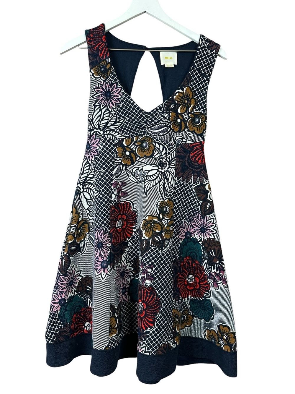 Anthropologie Maeve Fairchild Floral Fit & Flare Dress Women Sz XS